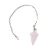Cherry Tree Beads Rose Quartz 20x38mm Pendulum with 6.5" Silver Plated Brass and 6mm Round Bead - 1 per bag 