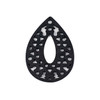 Aspen Wood Laser Cut 52x72mm Black Geometric Teardrop Pendant - 1 per bag