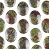 Dragon Blood Jasper 35x45mm Top Front to Back Drilled Oval Pendant with a Flat Back - 1 per bag