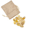 12 Tumbled Citrine Gemstones in Cloth Bag