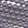 Matte Glass, Sea Glass Style 10mm Lilac Purple Round Beads - 16 inch strand