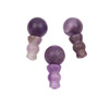 Set of natural gemstone beads in matte amethyst, featuring a 10mm guru bead with a 7x10mm tower, available as a 1-set per bag.