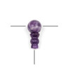 Natural gemstone beads in matte amethyst, featuring a 10mm guru bead with a 7x10mm tower, available as a 1-set per bag.