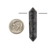 Black Labradorite/Larvikite 8x40mm Top Drilled Double Terminated Hexagonal Point Pendant - 1 per bag