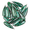 Emerald approximately 15x48mm Long Teardrop Drop with a Gun Metal Plated Brass Bezel - 1 per bag