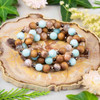 Cherry Tree Beads Peach Moonstone and Amazonite Elastic Stacking Bracelet Kit - bkit-024 