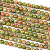 Unakite 6mm Faceted Round Beads - 15 inch strand