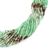 Multicolor Chrysoprase 2mm Faceted Round Beads - 15 inch strand