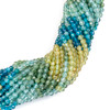 Multicolor Rainbow Apatite 3mm Faceted Round Beads - 15 inch strand