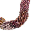 Multicolor Ruby and Sapphire 3mm Faceted Round Beads - 15 inch strand