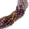 Multicolor Ruby and Sapphire 4mm Faceted Round Beads - 15 inch strand