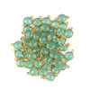 Aqua Chalcedony 10x16mm Faceted Coin Link with a Gold Plated Brass Bezel - 1 per bag