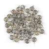 Mystic Moonstone 10x16mm Faceted Coin Link with a Silver Plated Brass Bezel - 1 per bag