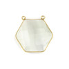 Mona Lisa Quartz 29mm Faceted Hexagon Pendant Drop with a Gold Plated Brass Bezel and 2 Loops - 1 per bag