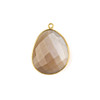 Mystic Moonstone 22x30mm Faceted Free Form Drop with a Gold Plated Brass Bezel and Loop - 1 per bag