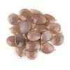 Peach Moonstone 22x30mm Faceted Free Form Drop with a Gold Plated Brass Bezel and Loop - 1 per bag