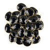 Cherry Tree Beads Onyx 22x30mm Faceted Free Form Drop with a Gold Plated Brass Bezel and Loop - 1 per bag 