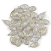 Moonstone approximately 9x18mm Teardrop Drop with a Silver Plated Brass Bezel - 1 per bag