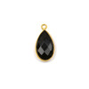 Onyx approximately 9x18mm Teardrop Drop with a Gold Plated Brass Bezel - 1 per bag