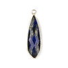 Lapis approximately 10x32mm Slightly Pointed Teardrop Drop with a Silver Plated Brass Bezel - 1 per bag