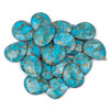 Cherry Tree Beads Copper Turquoise 22x30mm Faceted Free Form Drop with a Gun Metal Plated Brass Bezel and Loop - 1 per bag 