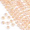 Crystal 5x8mm Opaque Pearlescent Peach Faceted Heishi Beads with an AB finish - 16 inch strand