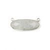 Moonstone 11x30mm Faceted Oval Pendant Drop with with a Silver Plated Brass Bezel and Loops - 1 per bag