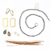 Wire Wrapped Labradorite and Brass Earring Kit - #012gry