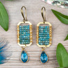 Wire Wrapped Apatite and Brass Earring Kit - #012blu