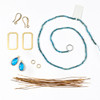 Wire Wrapped Apatite and Brass Earring Kit - #012blu