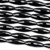 Black Agate 10x30mm Faceted Rice Beads - 16 inch strand