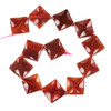 Carnelian 35mm Diagonally Drilled Wavy Square Beads - 16 inch strand