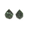 Cherry Tree Beads Green Charoite approximately 13x14mm Rough/Not Polished Top Drilled Teardrop Pendants - 1 pair/2 pieces per bag 