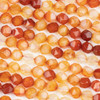 Carnelian 8mm Simple Faceted Star Cut Beads - 15.5 inch strand
