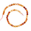 Carnelian 8mm Simple Faceted Star Cut Beads - 15.5 inch strand