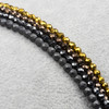 Cherry Tree Beads Synthetic Hematite 4mm Electroplated Bronzite Faceted Round Beads - approx. 8 inch strand: Matte Natural, Natural, Bronze, and Gold