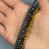 Cherry Tree Beads Synthetic Hematite 4mm Electroplated Bronzite Faceted Round Beads - approx. 8 inch strand: Matte Natural, Natural, Bronze, and Gold