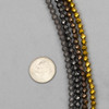 Cherry Tree Beads Hematite 4mm Electroplated Faceted Round Beads - 8 inch strand 