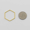 Cherry Tree Beads Plated Brass 22x25mm Hexagon Link - 6 per bag - ES7593 