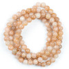 Cherry Tree Beads Peach Moonstone 6mm Mala Round Beads - 115 beads per strand 