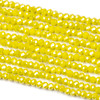 Crystal 3x4mm Opaque Lemon Zest Rondelle Beads with an AB finish - Approx. 15.5 inch strand