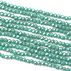 Crystal 2x3mm Opaque Island Blue Rondelle Beads - Approx. 15 inch strand