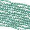 Crystal 3x4mm Opaque Island Blue Rondelle Beads - Approx. 15 inch strand