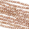 Crystal 3x4mm Opaque Vintage Rose Rondelle Beads with a Silver AB finish - Approx. 15.5 inch strand