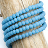 Cherry Tree Beads Crystal 4x6mm Opaque Matte Lakeside Blue Rondelle Beads - 15 inch strand 