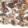 Cherry Tree Beads Laguna Lace Agate 18x24mm Alternating Oval, Rectangle, and Teardrop Beads - 16 inch knotted strand 