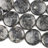 Black Labradorite/Larvikite 30mm Coin Beads - 15 inch strand