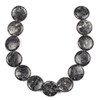 Black Labradorite/Larvikite 30mm Coin Beads - 15 inch strand