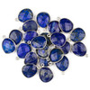 Lapis 14x19mm Faceted Free Form Drop with a Silver Plated Brass Bezel and Loop - 1 per bag