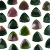 Fancy Jasper 35mm Top Front to Back Drilled Puff Triangle Pendant - 1 per bag